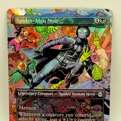 Spider-Man Noir 0204 Rainbow Foil Marvel SPM MTG Card 2025 Borderless - Image 1