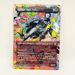 Spider-Man Noir 0204 Rainbow Foil Marvel SPM MTG Card 2025 Borderless - Image 2