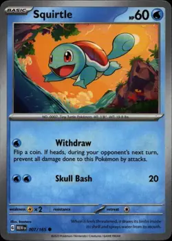 SQUIRTLE 007/165 Pokemon Card 151 Near Mint - Image 1