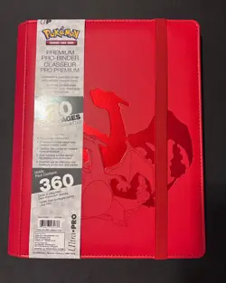 Pokemon Premium Ultra-Pro Binder Red ES CHARIZARD Binder Holds Up To 360 Cards - Image 1