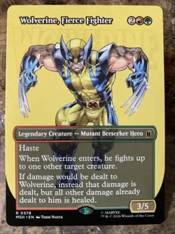MTG TCG Marvel Super Heroes Wolverine, Fierce Fighter Borderless 0378 Reg Rare - Image 1