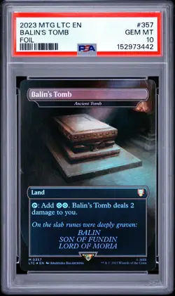 Balin's Tomb FOIL (LTR 357) PSA 10 (MTG Lord of the Rings 2023) Pop 27! - Image 2
