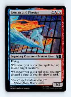 Iceman and Firestar (Foil) 0742 (U) MTG Commander: Marvel Super Heroes (MSC) - Image 1