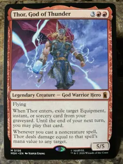 MTG TCG Marvel Super Heroes Thor, God of Thunder 0156 Regular Mythic - Image 1