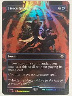 MTG FIERCE GUARDIANSHIP (BORDERLESS) COMMANDER MASTERS 694 FOIL NM - Image 1