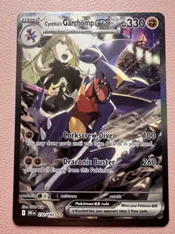 Pokemon TCG Cynthia's Garchomp EX Holo Card 232/182 Sv10: Destined Rivals NM - Image 1