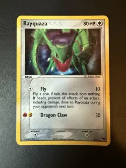 Rayquaza 3/17 Pop Series 1 TCG Promo Cosmos Holo Rare - LP/ MP Pokemon Card - Image 1