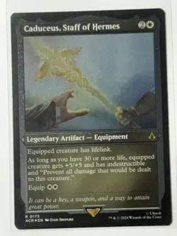MTG Caduceus, Staff of Hermes ACR Rare White 0173 Foil Etched NM Magic the Gathr - Image 1