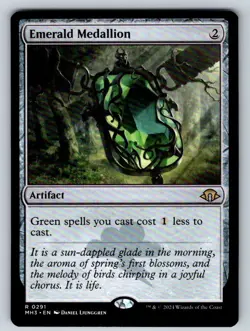 Emerald Medallion 291 Rare Modern Horizons 3 Magic: The Gathering Lightly Played - Image 1