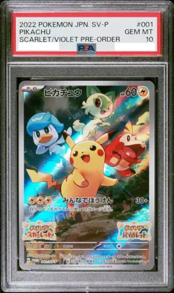 Pokemon Japanese Promo SV 001/SV-P Pikachu Pre-Order 2022 Card PSA 10 - Image 1