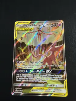 Pokemon TCG Espeon & Deoxys GX Tag Team SM240 Englisch Promo NM - Image 1