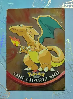 1999 Topps #06 Charizard Holo Foil TV Animation Series 1 Pokemon Blue Logo - Image 1