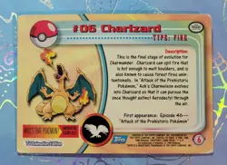 1999 Topps #06 Charizard Holo Foil TV Animation Series 1 Pokemon Blue Logo - Image 2