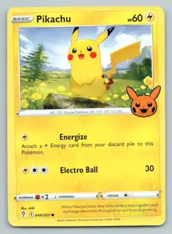 Pokemon Pikachu Trick or Trade BOOster TTBB P 049/203 NM - Image 1