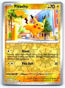 Pokemon Pikachu SV02: Paldea Evolved PAL Reverse Holo 062/193 NM Common OKACHEKE - Image 1