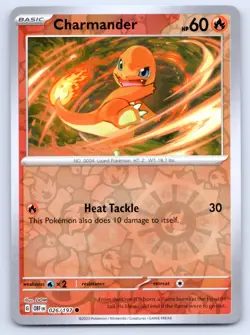 Pokemon Charmander SV03: Obsidian Flames OBF Reverse Holo 026/197 NM - Image 1
