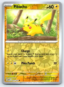 Pokemon Pikachu SV: Scarlet & Violet 151 (MEW) Common Reverse Holofoil 025/165 N - Image 1