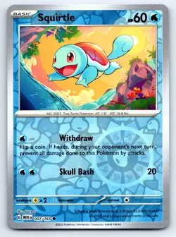Pokemon Squirtle SV: Scarlet & Violet 151 (MEW) Common Reverse Holofoil 007/165 - Image 1