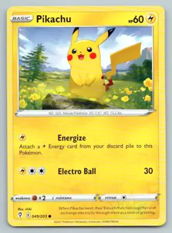 Pokemon Pikachu Evolving Skies EVS C 049/203 NM - Image 1