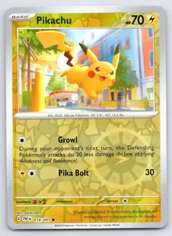 Pokemon Pikachu Paldean Fates PAF C REVERSE HOLO 018/091 NM - Image 1