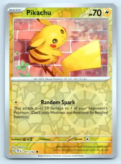 Pokemon Pikachu SV05: Temporal Forces TEF Reverse Holo 051/162 NM - Image 1
