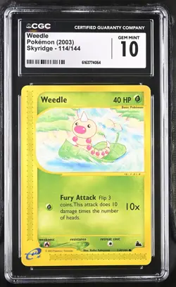 WEEDLE 114/144 SKYRIDGE POKEMON CGC 10 GEM MINT - Image 1