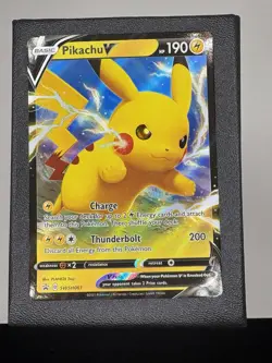 Pikachu V SWSH061 Sword Shield Black Star Promo Full Art Holo Card Pokemon NM - Image 1