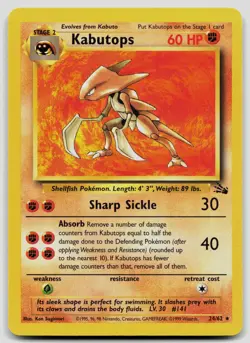 Kabutops 24/62 Fossil Pokemon LP - Image 1