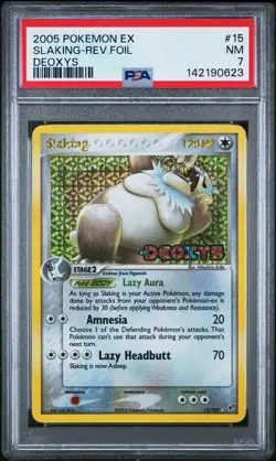 SLAKING REVERSE HOLO 15/107 DEOXYS POKEMON PSA 7 - Image 1
