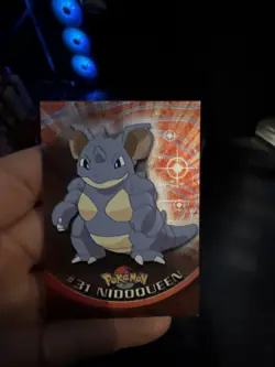 2000 Topps Chrome Holo Foil Pokemon TV Animation Edition Nidoqueen #31 Blue - Image 1