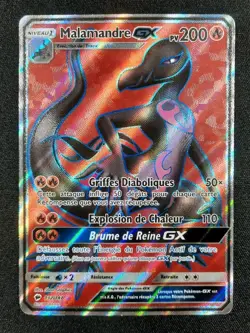 Carte Pokemon : Malamandre GX Full Art 2017 Ombres Ardentes 132/147 Exc 🇲🇫 - Image 1