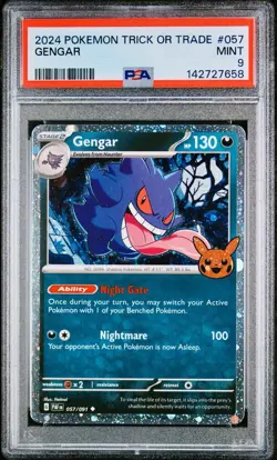 POKEMON PSA 9 GENGAR HOLO 057/091 TRICK OR TRADE ENGLISH 2024! - Image 1