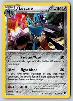 Lucario 63/124 Holo Rare Fates Collide Pokemon Holo Near Mint - Image 1
