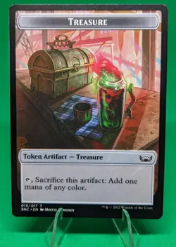 4x TREASURE TOKEN (15/17) Streets Of New Capenna SNC Magic MTG MINT CARD - Image 1