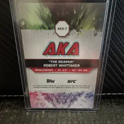 2024 Topps Chrome UFC Robert Whittaker The Reaper AKA-7 Insert - Image 2