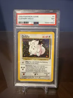 1999 Pokemon Clefairy Rare Holo Card #5/102 PSA 7 - Image 1