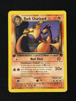 Pokemon Team Rocket 1st Edition Dark Charizard 21/82 Non-Holo Rare Card - Image 3