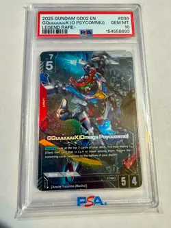 GQuuuuuux ( Omega Psycommu) LR+ Gundam Card Game PSA 10 POP 27 - Image 1