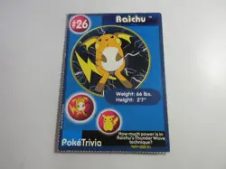 Raichu PokeTrivia Burger King Pokemon Card LP - Image 1