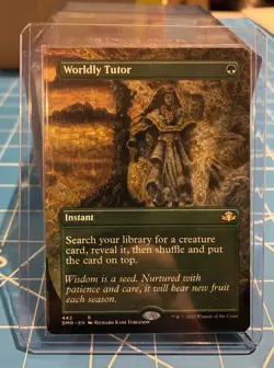 Worldly Tutor (Extended Art) [Dominaria Remastered] DMR Rare MTG TCG Card NM - Image 1
