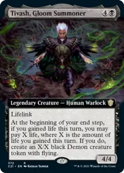 x1 Tivash, Gloom Summoner - Extended Art R MTG Commander 2021 M/NM, English - Image 1