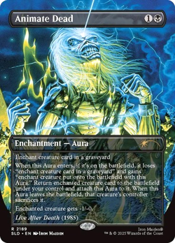 MTG - Animate Dead - Borderless - Iron Maiden Secret Lair - Magic the Gathering - Image 1