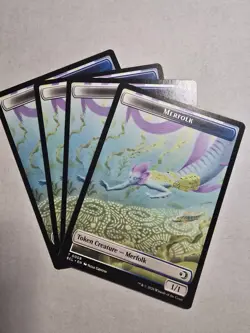 MERFOLK // WORM TOKEN x4 mtg NM Lorwyn Eclipsed - Image 1