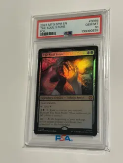 2025 MTG MARVEL'S SPIDER-MAN #0066 THE SOUL STONE PSA 10 Foil - Image 3