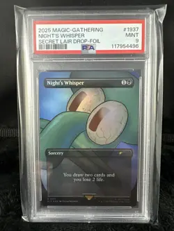 2025 Magic Gathering SpongeBob Secret Lair Night’s Whisper Foil #1937 PSA 9 - Image 1