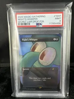 2025 Magic Gathering SpongeBob Secret Lair Night’s Whisper Foil #1937 PSA 9 - Image 1