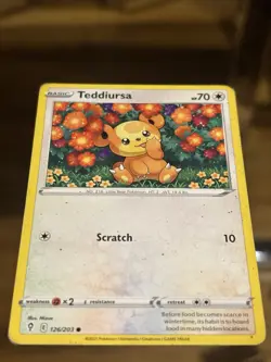 Pokemon TCG Evolving Skies Teddiursa 126/203 HP - Image 4