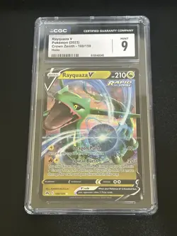 Pokemon Rayquaza V CGC 9 Crown Zenith 100/159 Ultra Rare Holo Mint Slab - Image 4