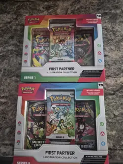 Pokemon TCG First Partner Illustration Collection Series 1 and 2 Sealed Set - Image 1