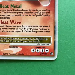 Pokemon Heatran LV.X 97/100 Stormfront Ultra Rare Holo Level Up 120HP 2008 - Image 5
